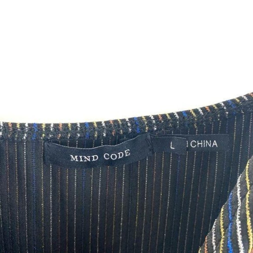 Mind Code Multi Colored Pin Stripe Sleeveless Dre… - image 5